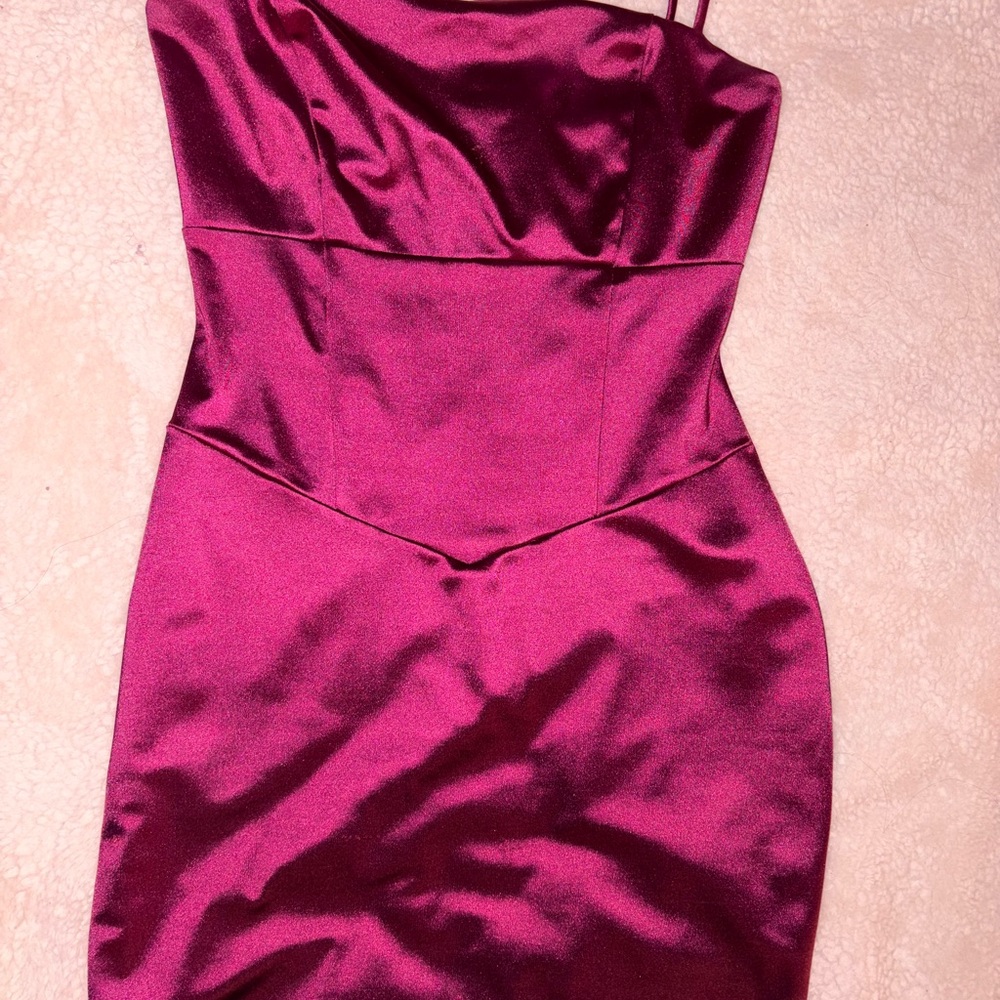Windsor Pink Asymmetrical Bustier Cocktail Dress